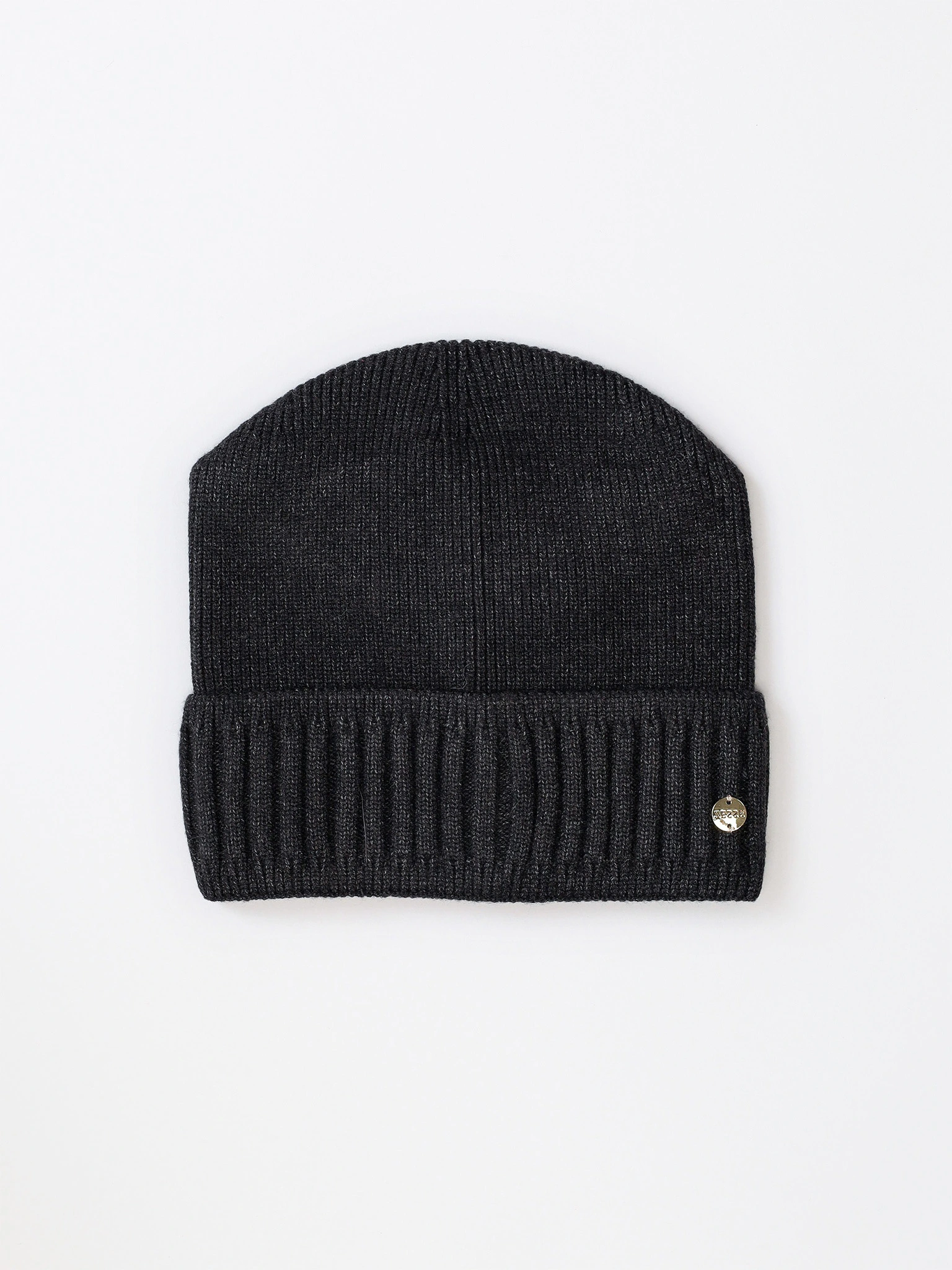 Шапка-бини из смесовой вискозы с отворотом в ассортименте